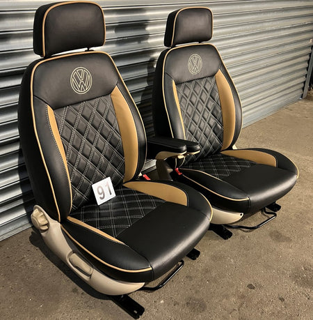 pair of vw t4 t5 t6 single swivel captain seats (91)