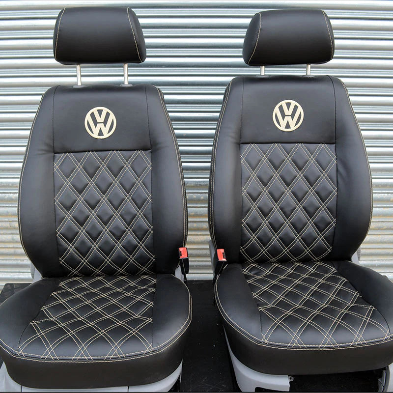 we are able to customise and style your vw caddy captain seats and rock & roll beds in an almost unlimited range of upholstered colours and material choices.