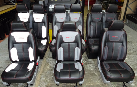VW T5 T6 front driver and double passenger seats in faux leather.