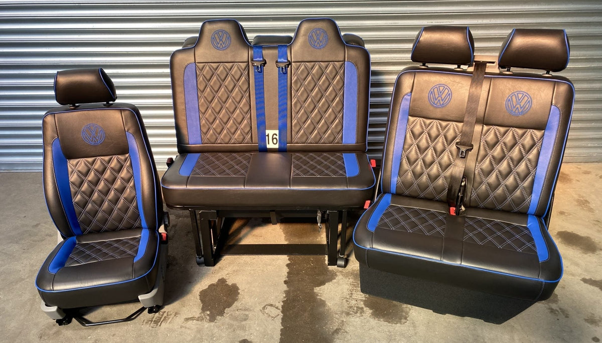 vw t5 t6 front seats + m1 tested 3/4 size gas assisted rock and roll bed